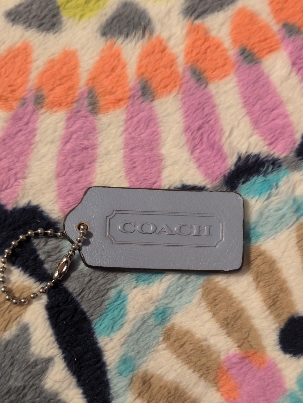 Coach Light Blue Y2k Leather Hang Tag